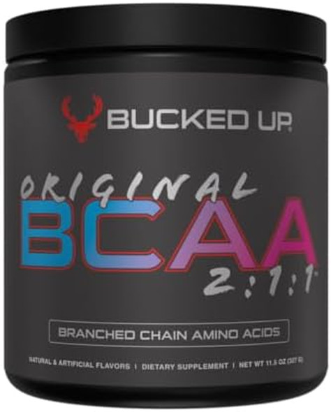 Bucked Up Original Bcaa 2:1:1 Branched Chain Essential Amino Acids - Supplement Powder -  100% Pure 2:1:1 Instantized Formula  Pre/Post Workout  30 Servings  (Miami Flavor)