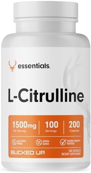 Bucked Up L-Citrulline 200 Capsules  1500Mg Per Serving  Gluten-  Non-Gmo  Third-Party Tested  Premium Citrulline Supplement For Daily Use - 100 Servings (200 Capsules)