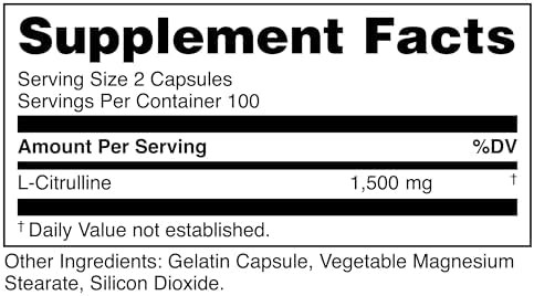 Bucked Up L-Citrulline 200 Capsules  1500Mg Per Serving  Gluten-  Non-Gmo  Third-Party Tested  Premium Citrulline Supplement For Daily Use - 100 Servings (200 Capsules)