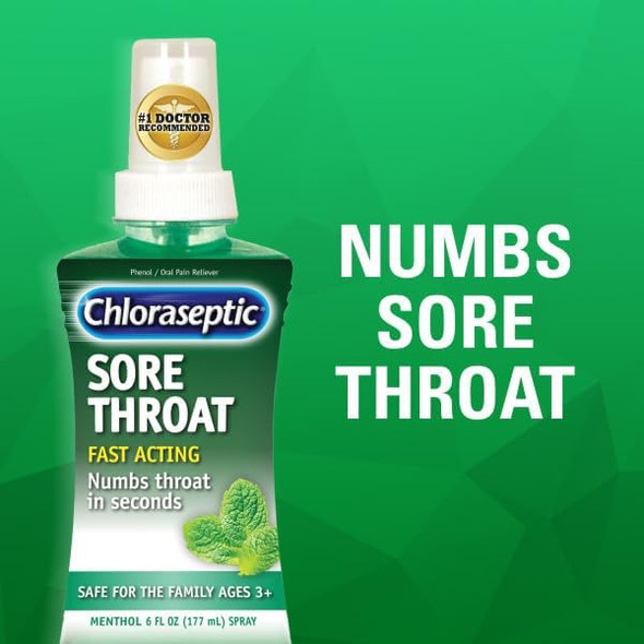 Chloraseptic Sore Throat Spray Menthol 6 Fl Oz (Pack Of 2)