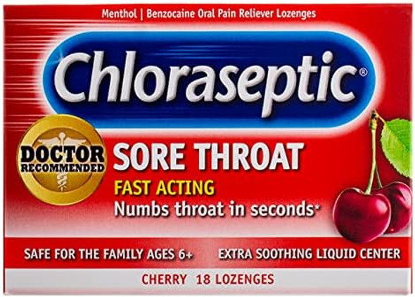 Chloraseptic Total Sugar- Wild Cherry Throat + Cough Lozenges 15 Count And Cherry Sore Throat Lozenges 18 Count Bundle