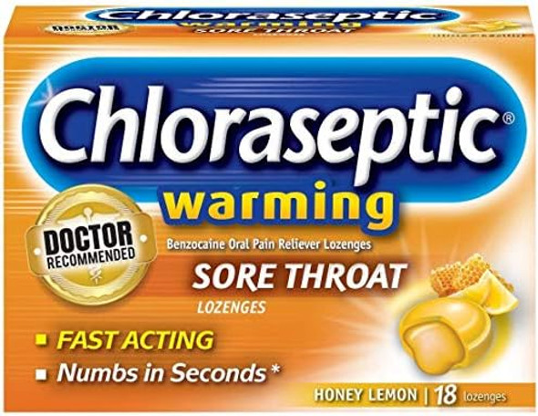 Chloraseptic Sore Throat Lozenges Warming With Real Honey Honey Lemon 18 Ct (Pack Of 1)
