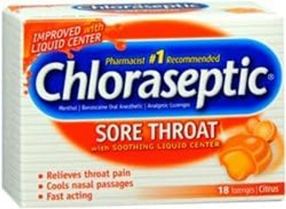 Chloraseptic Sore Throat Lozenges Citrus Citrus 18 Count