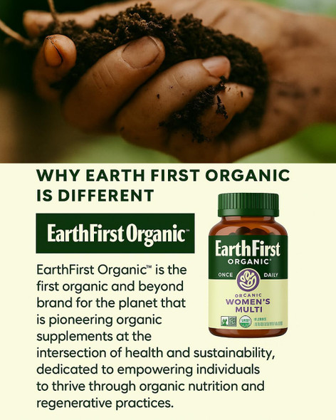 Earthfirst Organic Women’S Multi Once Daily Women'S Multivitamin Iron Vitamin B12 & More 19 Vitamins From Herbs & Superfoods 30 Count