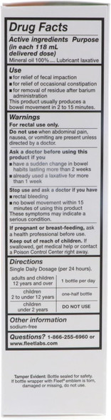 Fleet Fl301Ea - Fleet Mineral Oil Enema 4-1/2 Oz.