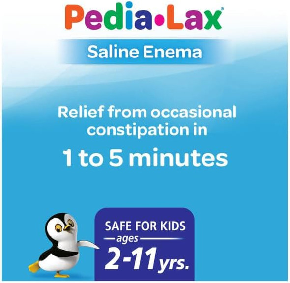 Fleet Pedia-Lax Laxative Saline Enema For Kids Ages 2-11 2.25 Fl Oz (12 Pack)