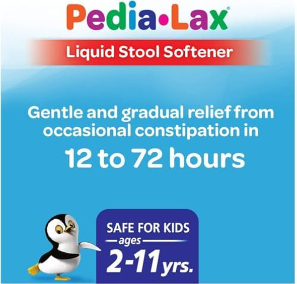 Fleet Pedia-Lax Liquid Stool Softener For Kids Ages 2-11 Berry Flavor 4 Fl Oz