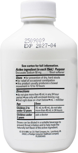 Fleet Pedia Lax Liquid Stool Softener Fruit Punch 4 Oz