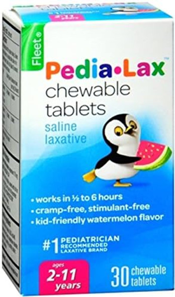 Fleet Pedia-Lax Laxative Chewable Tablets For Kids Ages 2-11 Watermelon Flavor 30 Ct (5 Pack) Fleet Pedia-Lax Laxative Chewable Tablets For Kids Ages 2-11 Watermelon Flavor 30 Ct (5 Pack)