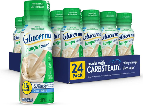 Glucerna Hunger Smart Shake Diabetic Drink Blood Sugar Management 15G Protein 180 Calories & Nutritional Shake Diabetic Drink To Support Blood Sugar Management 10G Protein