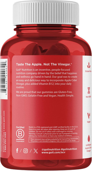 Goli Nutrition World'S First Apple Cider Vinegar Gummies 60 Count 60 Count Goli Nutrition World'S First Apple Cider Vinegar Gummies 60 Count 60 Count
