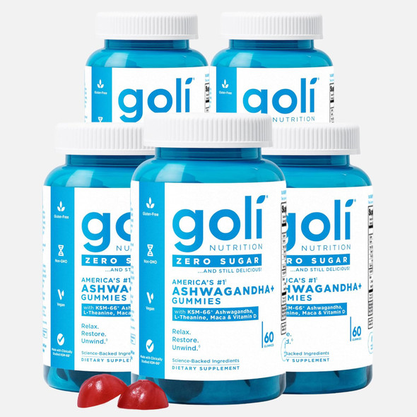 Goli Zero Sugar Ashwagandha & Vitamin D Maca L-Theanine Gummies No Artificial Sweeteners No Sugar Alcohols. Mixed Berry Ksm-66 Vegan Plant Based Non-Gmo Gluten- & Gelatin . (5) Goli Zero Sugar Ashwagandha & Vitamin D Maca L-Theanine Gummies No Artificial Sweeteners No Sugar Alcohols. Mixed Berry Ksm-66 Vegan Plant Based Non-Gmo Gluten- & Gelatin . (5)