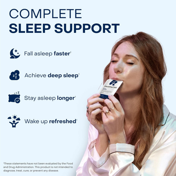 Healthycell Rem Sleep - Liquid Gel Extra Strength Sleep Supplement For Adults - Melatonin Magnesium Gaba L-Theanine Supplement - Maximum Absorption - 14 Gel Packs