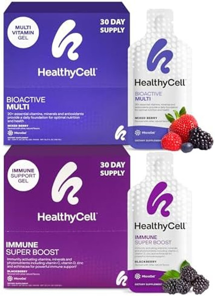 Healthycell Immune Super Boost Supplement + Bioactive Multivitamin For Women & Men Bundle