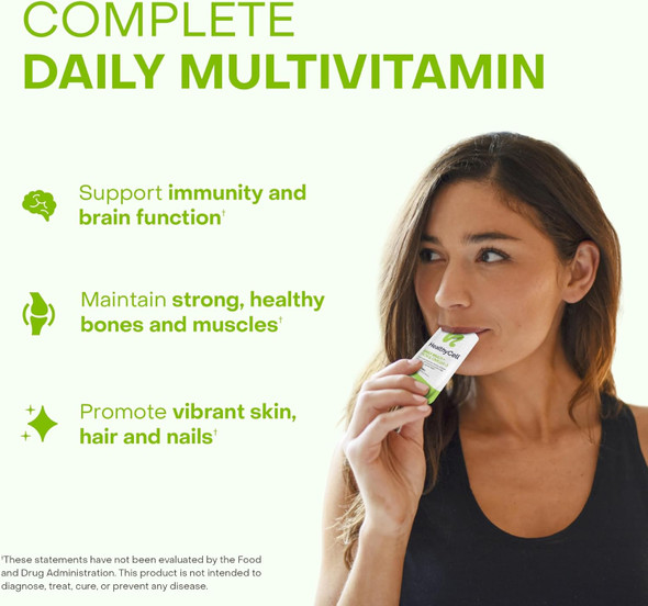 Healthycell Vegan Daily Multivitamin Liquid Supplement With Iron And Omega-3 25+ Essential Vitamins Minerals & Nutrients For Brain & Heart Health Immune Support & Energy - 30 Gel Packs