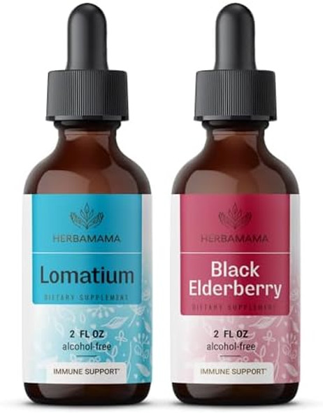 Herbamama Liquid Drops Kit - Bundle Of Lobelia Extract & Black Elderberry Tincture 2 Fl Oz - Vegan Non Gmo Sugar & Alcohol- - 2 Pack Herbamama Liquid Drops Kit - Bundle Of Lobelia Extract & Black Elderberry Tincture 2 Fl Oz - Vegan Non Gmo Sugar & Alcohol- - 2 Pack