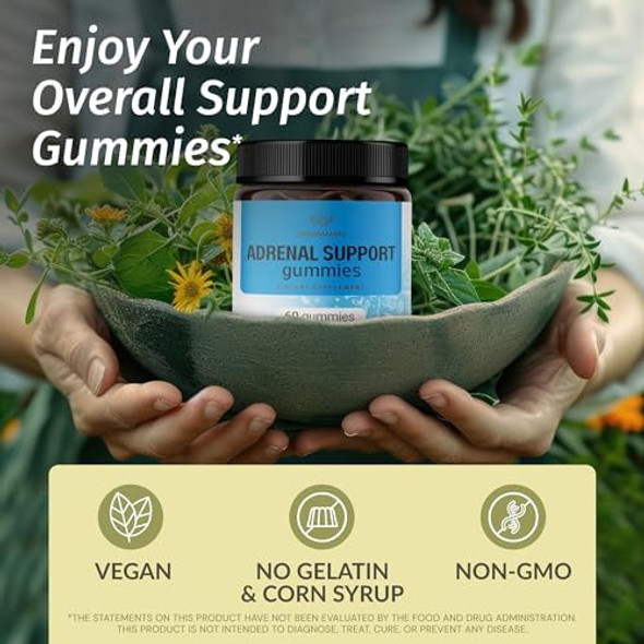 Herbamama Adrenal Support Gummies - Pure Adrenal Complex Supplement For Women With Ashwagandha Root Rhodiola Rosea & Magnesium - Vegan Non-Gmo - 60 Pectin-Based Blueberry-Flavored Chews Herbamama Adrenal Support Gummies - Pure Adrenal Complex Supplement For Women With Ashwagandha Root Rhodiola Rosea & Magnesium - Vegan Non-Gmo - 60 Pectin-Based Blueberry-Flavored Chews