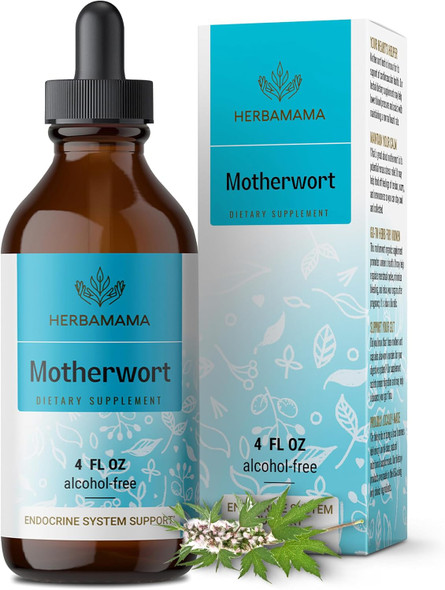 Herbamama Motherwort Tincture - Vegan Motherwort Herb Extract Calming Drops For Women'S Support - Non-Gmo Alcohol & Sugar- Liquid Relaxation Supplement 56-Day Supply