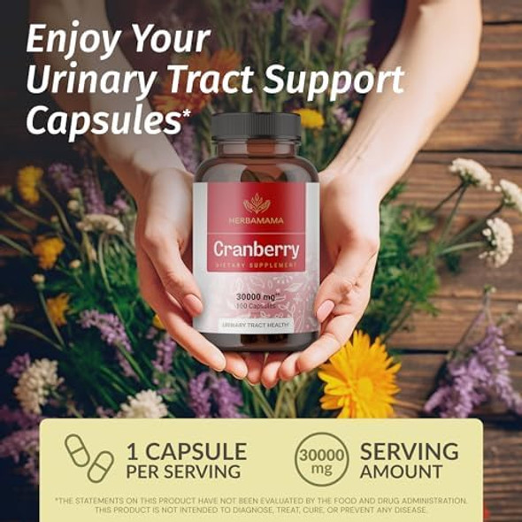 Herbamama Cranberry And Iodine Kit - Bundle Of 30000 Mg Cranberry Concentrate Capsules & Potassium Iodine Gummies - Vegan Non-Gmo Gelatin- - 2 Pack