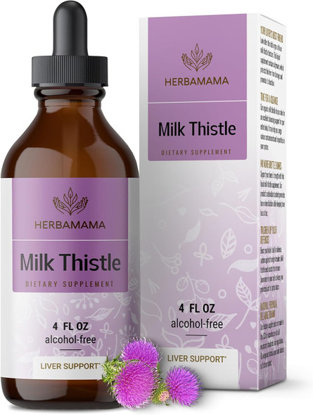 Herbamama Milk Thistle Supplement - Vegan Liver Support With Milk Thistle Extract Tincture - Non-Gmo Alcohol & Sugar- Liquid Silymarin Liver Detox Drops 56-Day Supply Herbamama Milk Thistle Supplement - Vegan Liver Support With Milk Thistle Extract Tincture - Non-Gmo Alcohol & Sugar- Liquid Silymarin Liver Detox Drops 56-Day Supply