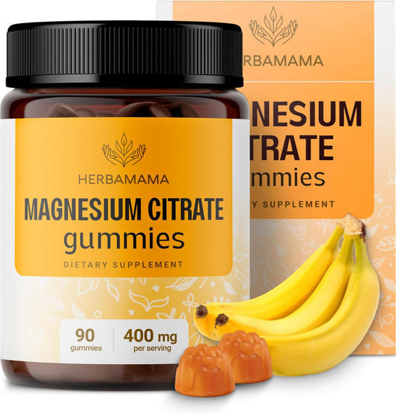 Herbamama Calm Magnesium Gummies - 400Mg Magnesium Citrate For Relaxation Support - Vegan Non-Gmo Calming Supplement For Adults - 90 Pectin-Based Banana-Flavored Chews Herbamama Calm Magnesium Gummies - 400Mg Magnesium Citrate For Relaxation Support - Vegan Non-Gmo Calming Supplement For Adults - 90 Pectin-Based Banana-Flavored Chews