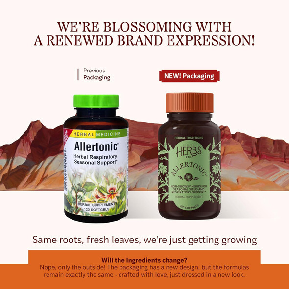 Herbs Etc. Allertonic - Healthy Breathing Support - Herbal Blend To Aid Against Seasonal Discomfort - Lung & Respiratory Health Support With Stinging Nettle - 120 Softgels (120 Servings)