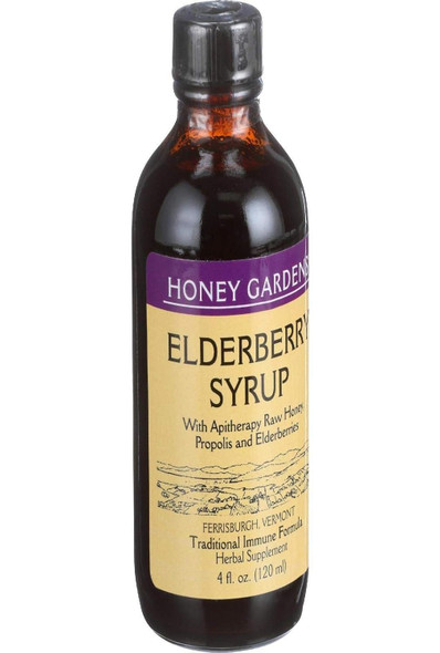 Honey Garden Apiaries Apitherapy Elderberry Honey Syrup 4 Fz