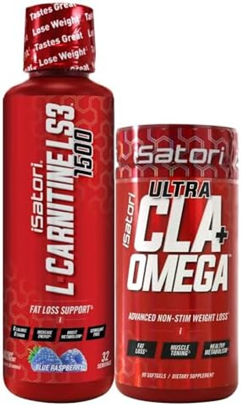 Isatori L-Carnitine Ls3 Blue Raspberry 1500Mg (32 Servings) Ultra Cla (90 Softgels) Liquid L-Carnitine With Acetyl Omega 3 6 9 Safflower Oil
