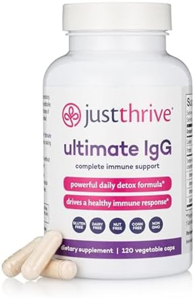Just Thrive - Ultimate Igg - Complete Immune Support Supplement - Detox Formula 120 Vegetable Capsules