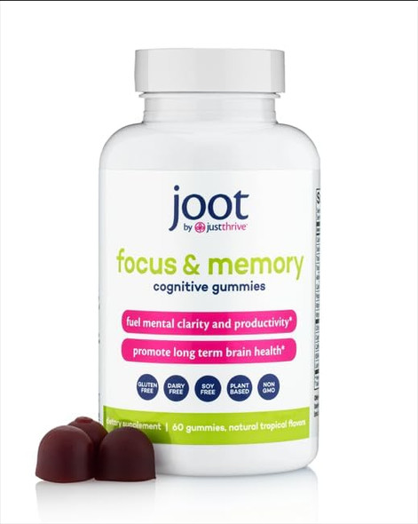 Just Thrive Focus & Memory Gummies – Nootropic Brain Supplement For Clarity Concentration Memory Support & Energy – Citicoline Lion’S Mane Vitamin B12 & D3
