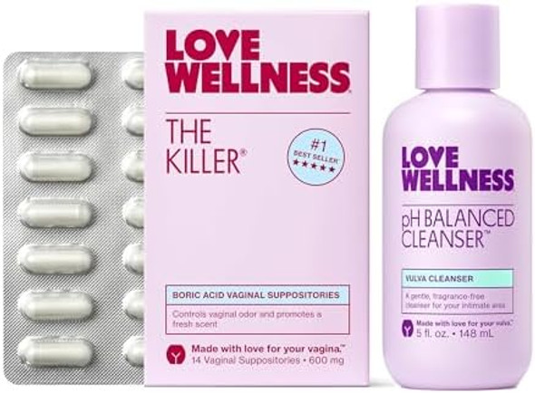 Love Wellness Ph Balancing Cleanser & The Killer  Feminine Balance Duo  Supports Balanced Ph Intimate Health & Hygiene Love Wellness Ph Balancing Cleanser & The Killer  Feminine Balance Duo  Supports Balanced Ph Intimate Health & Hygiene