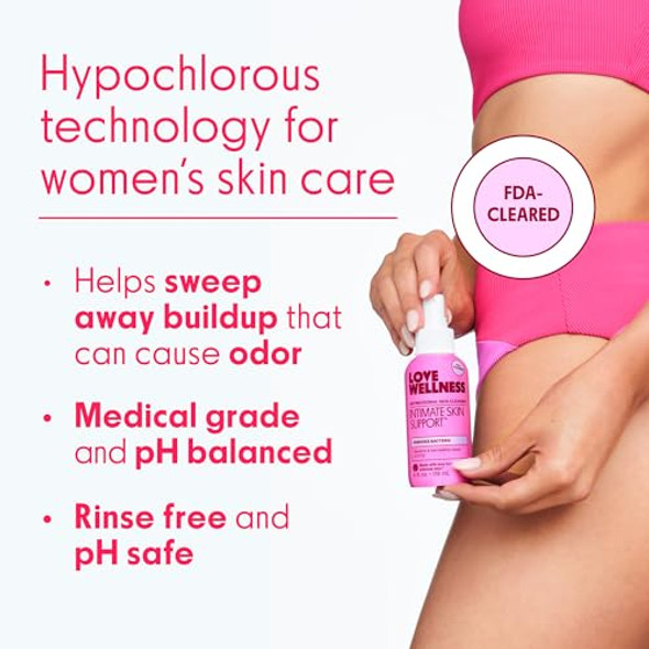 Love Wellness Intimate Skin Support I Fda-Cleared Cleanser Spray I Removes Buildup & Soothes Irritated Skin Hypochlorous Acid Formula Ph Balanced & Fragrance  4 Fl Oz Love Wellness Intimate Skin Support I Fda-Cleared Cleanser Spray I Removes Buildup & Soothes Irritated Skin Hypochlorous Acid Formula Ph Balanced & Fragrance  4 Fl Oz