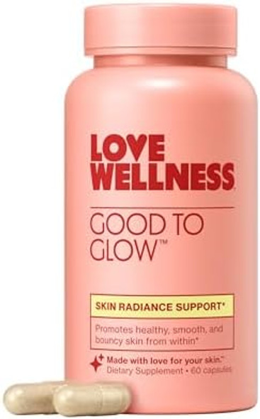 Love Wellness Good To Glow  Collagen Supplement With Biotin Vitamin C E Ashwagandha & Zinc  Promotes Smooth Glowing & Clear Skin  Enhances Smoothness & Promotes Healthy Skin  60 Count Love Wellness Good To Glow  Collagen Supplement With Biotin Vitamin C E Ashwagandha & Zinc  Promotes Smooth Glowing & Clear Skin  Enhances Smoothness & Promotes Healthy Skin  60 Count