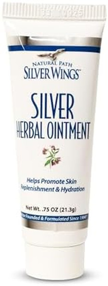 Natural Path Silver Wings 250Ppm Silver Herbal Ointment - Nourishing And Moisturizing Skin Care 0.75Oz