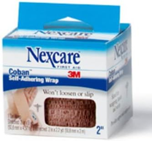 Nexcare Coban Self-Adherent Wrap 2" X 5 Yd Roll 1Count Box Nexcare Coban Self-Adherent Wrap 2" X 5 Yd Roll 1Count Box