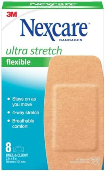 Nexcare Soft 'N Flex Knee & Elbow Bandages Flexible Fabric 2 In X 4 In 8 Count (Pack Of 24 192 Total) Nexcare Soft 'N Flex Knee & Elbow Bandages Flexible Fabric 2 In X 4 In 8 Count (Pack Of 24 192 Total)