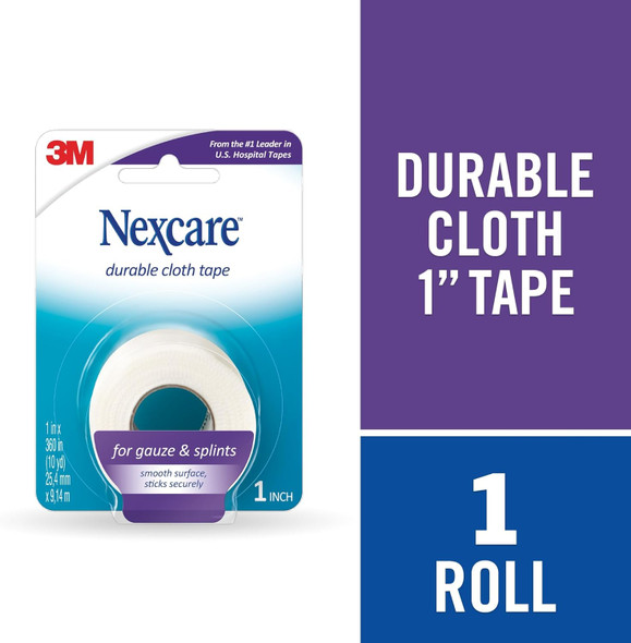 Nexcare Durapore Durable Cloth Tape 1 Inch X 10 Yards 1 Roll Strong Adhesive First Aid Medical Tape Breathable Latex- Hypoallergenic Nexcare Durapore Durable Cloth Tape 1 Inch X 10 Yards 1 Roll Strong Adhesive First Aid Medical Tape Breathable Latex- Hypoallergenic