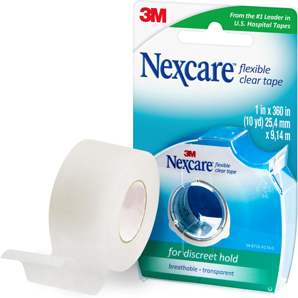Nexcare Flexible Clear Tape Waterproof Transparent Medical Tape Secures Dressings And Catheter Tubing - 1 In X 10 Yds 1 Roll Of Tape Nexcare Flexible Clear Tape Waterproof Transparent Medical Tape Secures Dressings And Catheter Tubing - 1 In X 10 Yds 1 Roll Of Tape