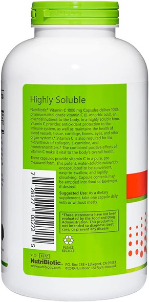 Nutribiotic - Vitamin C 1000 Mg Capsules 500 Count  Essential Immune Antioxidant & Collagen Support Supplement  Pharmaceutical Grade L-Ascorbic Acid 1000 Mg Per Serving  Gluten & Gmo Nutribiotic - Vitamin C 1000 Mg Capsules 500 Count  Essential Immune Antioxidant & Collagen Support Supplement  Pharmaceutical Grade L-Ascorbic Acid 1000 Mg Per Serving  Gluten & Gmo