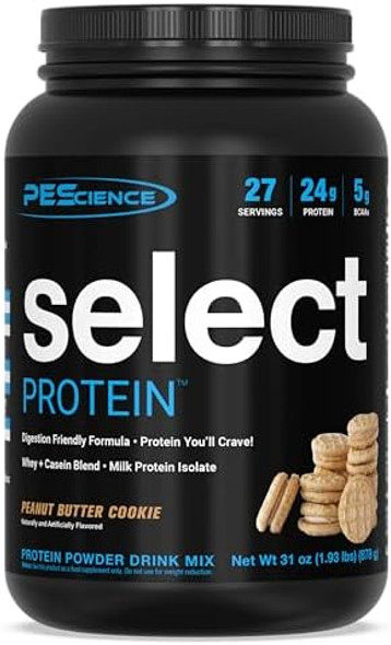 Pescience Lean Mass Stack – Select Low Carb Whey + Casein Protein Powder & Trucreatine+ Creapure Creatine Monohydrate – Muscle Growth Recovery & Strength– Pb Cookie 27 Servings + 30 Serving