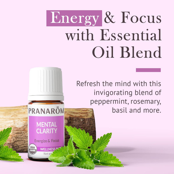 Pranarom - Mental Clarity 15Ml Essential Oil Blend - Peppermint Lemon Grapefruit Lavender - 100% Pure Aromatherapy