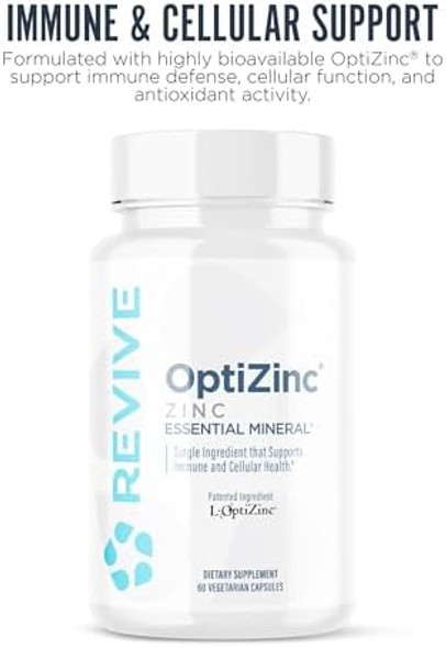 Revive Md Zinc Mineral Supplement For Men & Women - Supports Immunity & Cellular Health With 50Mg Optizinc - Antioxidant & Immune Support - 60 Capsules Revive Md Zinc Mineral Supplement For Men & Women - Supports Immunity & Cellular Health With 50Mg Optizinc - Antioxidant & Immune Support - 60 Capsules