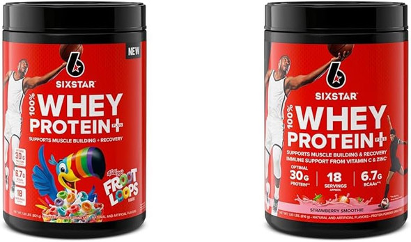 Six Star Whey Protein Plus & Creatine Monohydrate Powder Bundle  Vanilla Whey Protein Isolate 1.8 Lbs & Unflavored Creatine 60 Servings