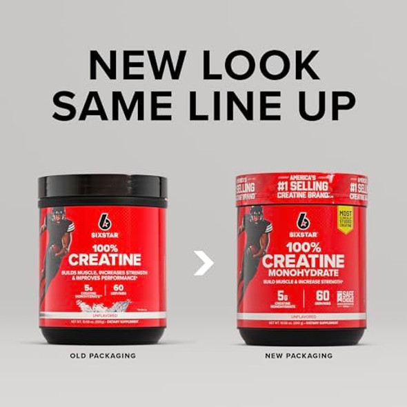 Six Star 100% Creatine Monohydrate Powder - Unflavored Micronized Creatine Monohydrate Supplement For Workout Performance Muscle Building & Strength - Creatine Powder For Women & Men - 60 Servings Six Star 100% Creatine Monohydrate Powder - Unflavored Micronized Creatine Monohydrate Supplement For Workout Performance Muscle Building & Strength - Creatine Powder For Women & Men - 60 Servings