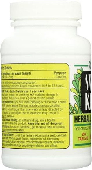 Swiss Kriss Herbal Laxative Tablets 250 Ea Swiss Kriss Herbal Laxative Tablets 250 Ea