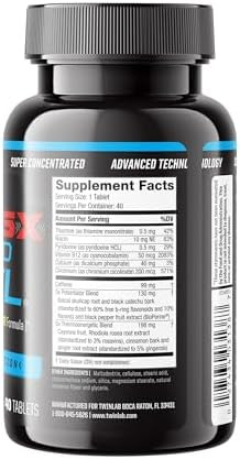 Twinlab Ripped Fuel - Endurance & Natural Energy Support - Made With Green Tea Extract Vitamin B12 Caffeine & More - 40 Tablets