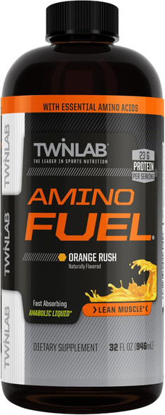 Twinlab Amino Fuel - Pre-Workout And Post-Workout Energy Drink & Supplement -32 Fl Oz Orange Rush