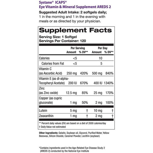 ICAPS AREDS2 Eye Vitamin Softgels 120 ea