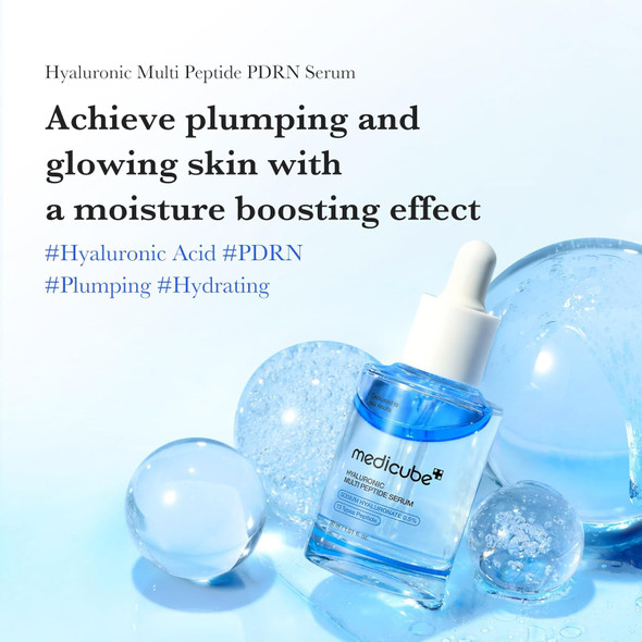 Medicube Hyaluronic Acid Multipeptide Serum, Korean Moisturising Essence for Dry and Mixed Skin - 30ml