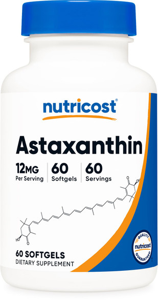Nutricost Astaxanthin 12mg, 60 Softgel Capsules Nutricost Astaxanthin 12mg, 60 Softgel Capsules